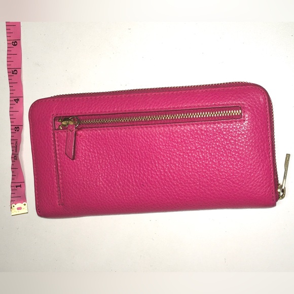 FOSSIL hot pink leather zip around wallet - Picture 4 of 11